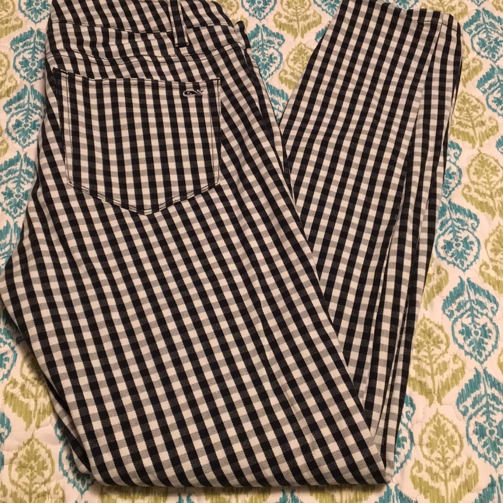 Vineyard Vines Plaid Black & White Jeans Size 4